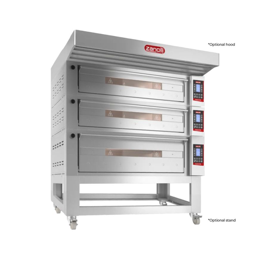Zanolli Teorema Polis 3/MC26-2/MC18-1 Multi-height Triple Deck Bakery Oven – 3 + 3 + 3 Tray (400 x 600) CapacityPOM3E06A-2+POM3E04A-1