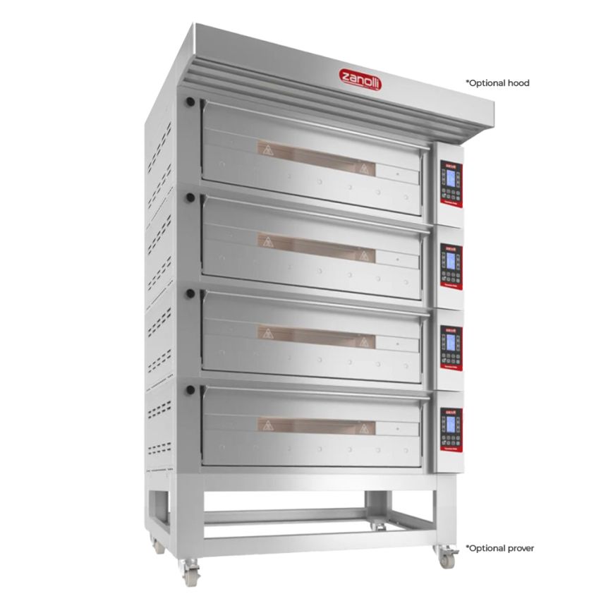 Zanolli Teorema Polis 3/MC26-4 Quadtriple Deck Bakery Oven – 3 + 3 + 3 + 3 Tray (400 x 600) CapacityPOM3E06A-4