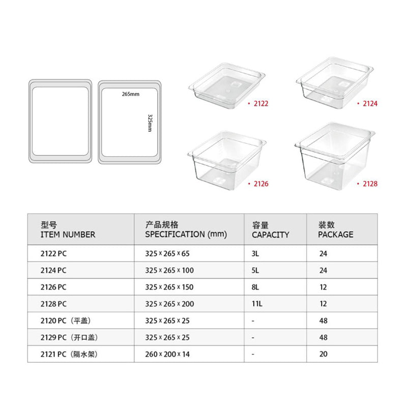 KitchenKnock Gastronorme Pan - PC - 1/4 Size - 65mm 400663 - Hospitality Connect