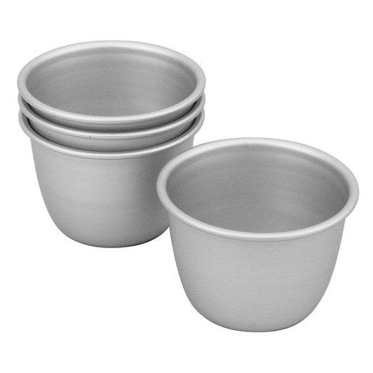 Bakemaster Silver Anodised Set of 4 Pudding Pan - Hospitality Connect