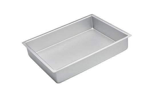 BAKEMASTER Silver Anodised Rectangular Cake Pan, 38 x 28 x 7.5cm / 15 x 11 x 3 - Hospitality Connect