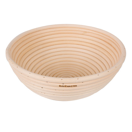 BAKEMASTER Round Proving Basket with Lining, 22 x 8.5cm - Rattan - Hospitality Connect
