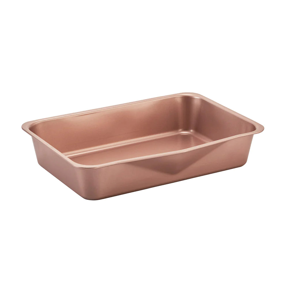 WILTSHIRE ROAST PAN-STACKABLE ROSE GOLD 380x265x75mm - Hospitality Connect