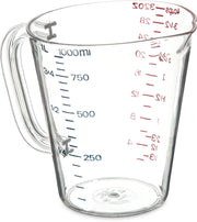 4314307 Carlisle Clear Polycarbonate Measuring Cup 1000ml - 6 per pack - pack price - Hospitality Connect