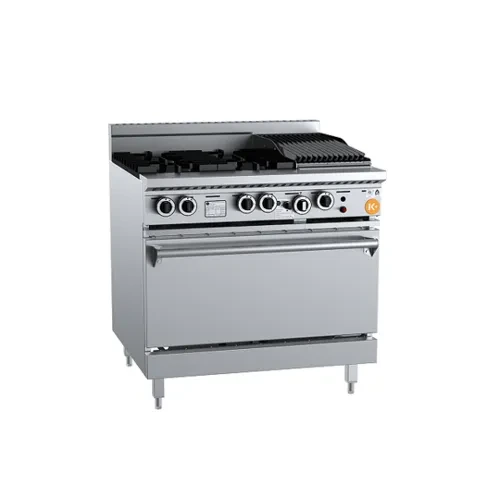 K + Oven with Four Open Burners & 300mm Char Broiler KOV-SB4-CBR3. - Hospitality Connect
