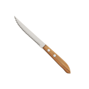 KH KHARVE STEAK KNIFE PAKKA WOOD ROUND TIP S/STEEL Box of 12