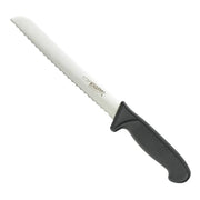 KH KHARVE BREAD KNIFE SERRATED 20CM BLACK HANDLE