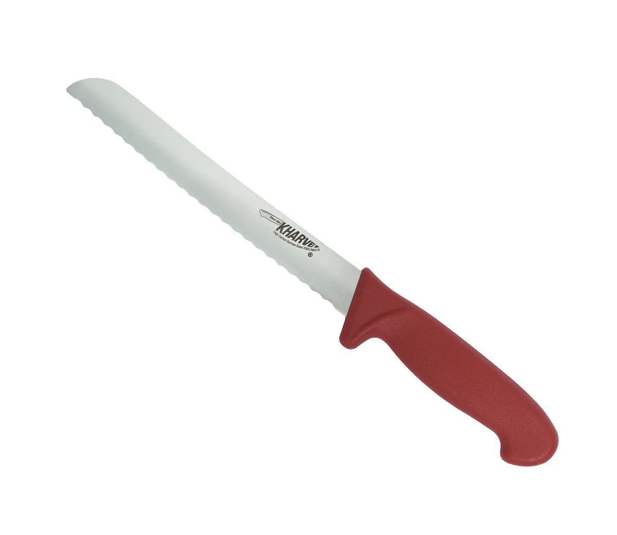 KH KHARVE BREAD KNIFE SERRATED 20CM RED HANDLE