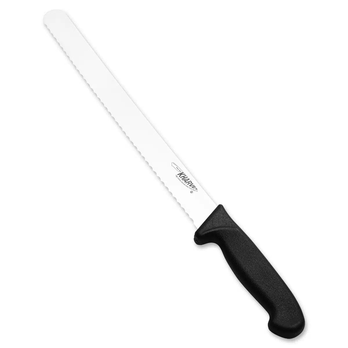 KH KHARVE BREAD KNIFE SERRATED 25CM BLACK HANDLE