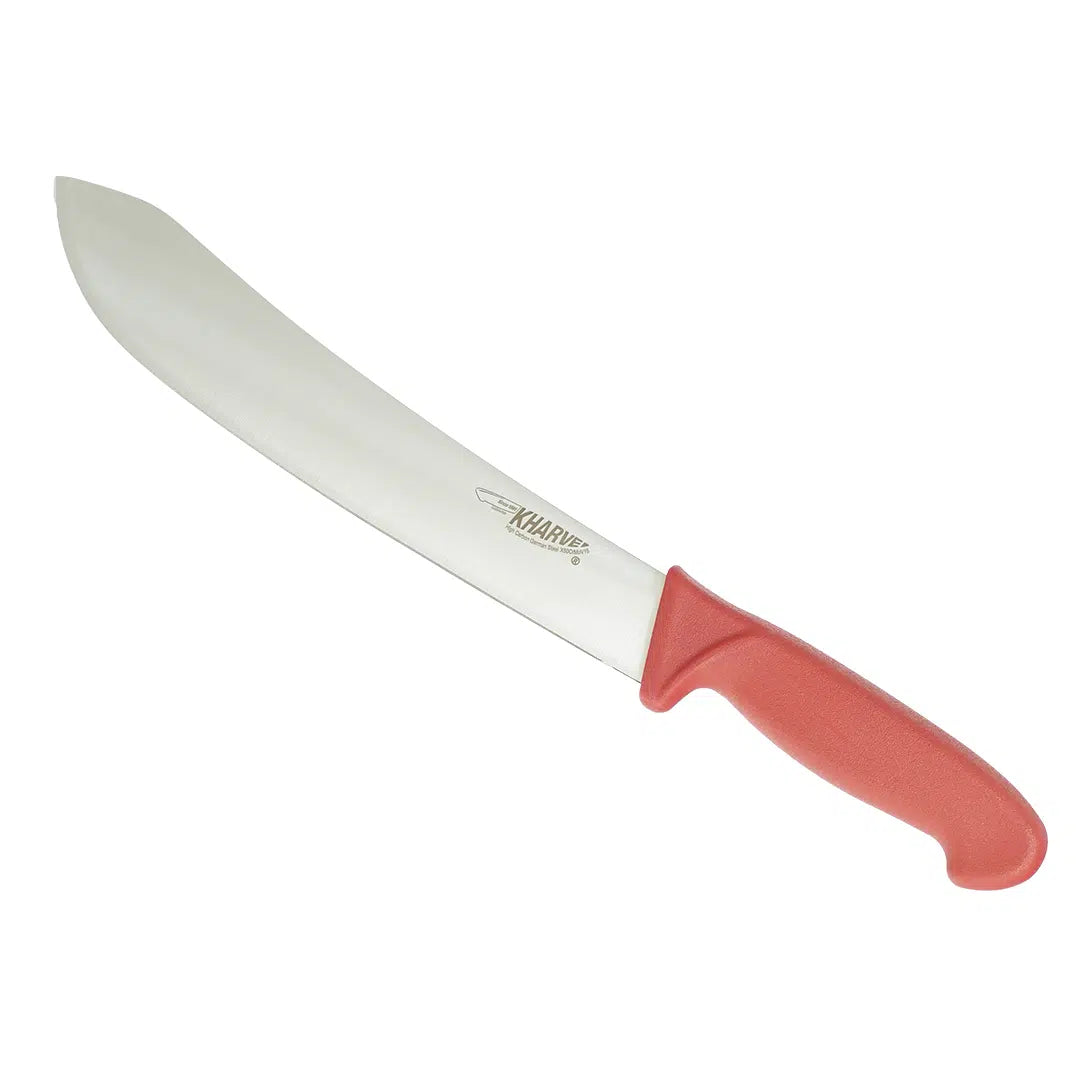 KH KHARVE STRAIGHT BUTCHER KNIFE EUROPEAN 25CM RED HANDLE