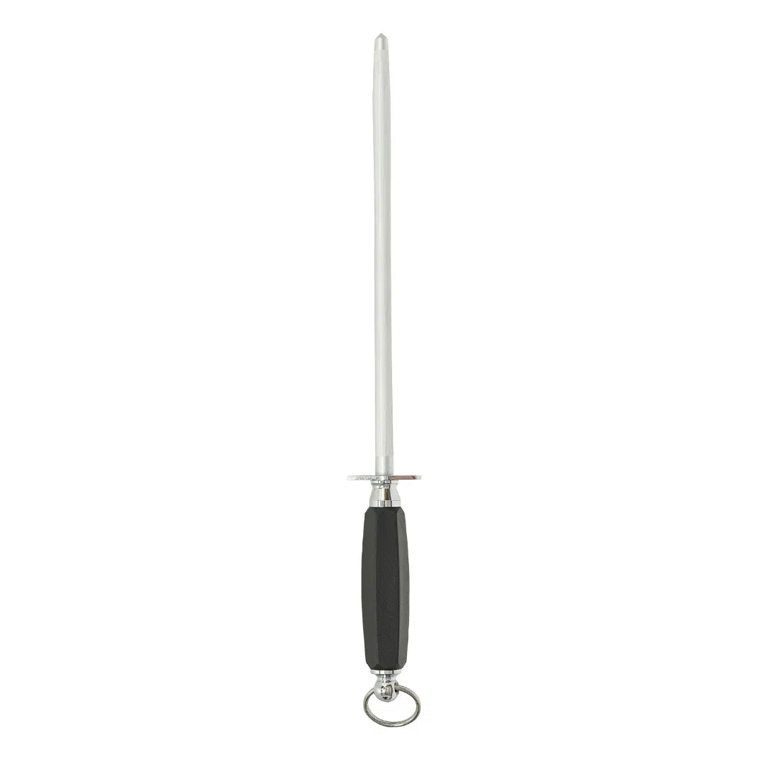 KH KHARVE SHARPENING STEEL ROUND 30CM BLACK HANDLE