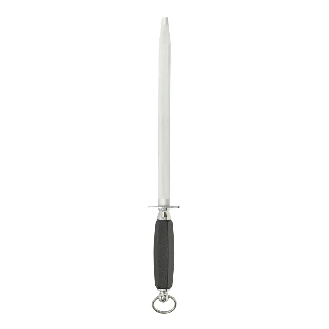 KH KHARVE SHARPENING STEEL OVAL 30CM BLACK HANDLE