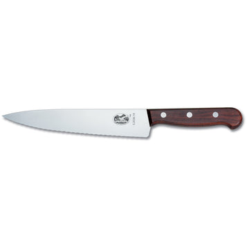 VICTORINOX Cooks-Carving Knife, Wavy Edge 22cm - Wood - Hospitality Connect