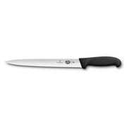 VICTORINOX Slicing Knife, Pointed Tip Wavy 25cm - Black - Hospitality Connect