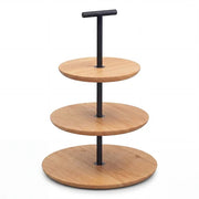 CHEF INOX SERVE 3-TIER ROUND STAND 325x325x480mm BEECH