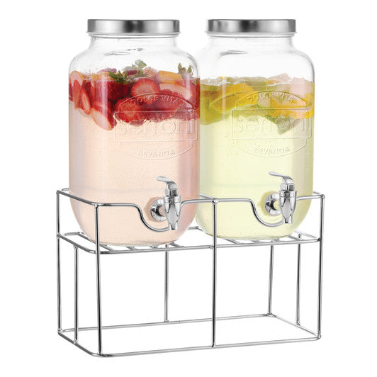 SERRONI Valencia Double Beverage Dispenser with Stand - 3.5 Litre - Hospitality Connect