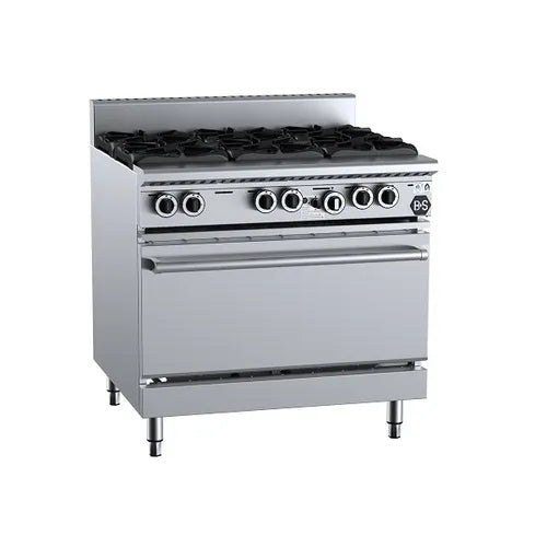 B&S Black Six Burner Oven OV-SB6. - Hospitality Connect