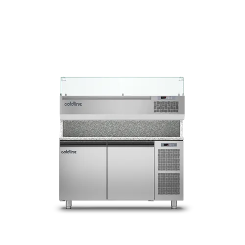 Coldline Pizza Preparation Counters - 2 Door With Top TZ13/1M. - Hospitality Connect