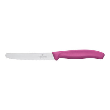 Victorinox Steak & Tomato Knife, Wavy Edge 11cm - Pink - Hospitality Connect
