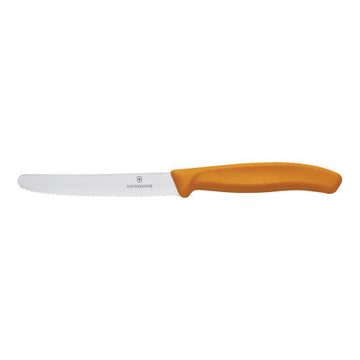 Victorinox Steak & Tomato Knife, Wavy Edge 11cm - Orange - Hospitality Connect