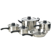 KH SAUCEPAN SET INDUCTION 5 PCE BLACK HDL S/STEEL