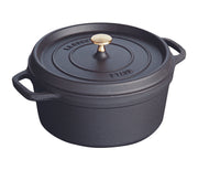 STAUB Round Cocotte - 26cm Black - Hospitality Connect