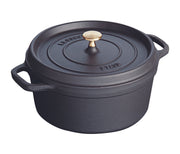 STAUB Round Cocotte - 28cm Black - Hospitality Connect
