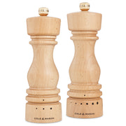 Cole & Mason London Natural Beech Grind Select Gift Set with 180mm salt and pepper mills for seasoning.
