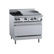 B&S Black Oven with Two Open Burners & 600mm Grill plate OV- SB2-GRP6.