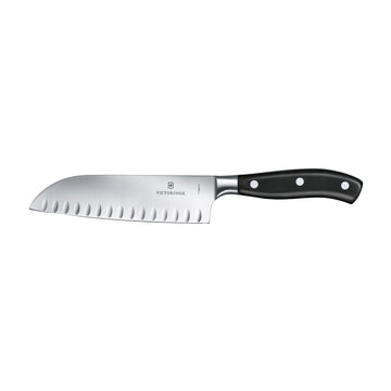 Victorinox Grand Maitre Santoku Knife, Fluted Edge 17cm - Black - Hospitality Connect