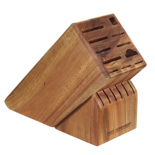PEER SORENSEN 17 Slot Knife Block , 26 x 11 x 22cm Acacia - Hospitality Connect