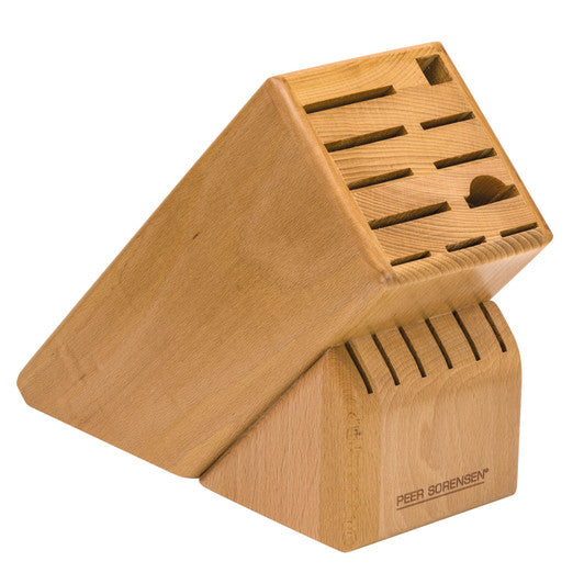 PEER SORENSEN 17 Slot Knife Block , 26 x 11 x 22cm Beechwood - Hospitality Connect