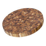 TEAKHAUS Butcher Block Round Serving & Cutting Board, 45.5 Ø x 5.1 Teak 77033 - Hospitality Connect