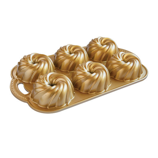 Nordic Ware USA Swirl Bundtlette Pan, 37.8 x 20.6 x 4.6cm - Cast Aluminium - Hospitality Connect
