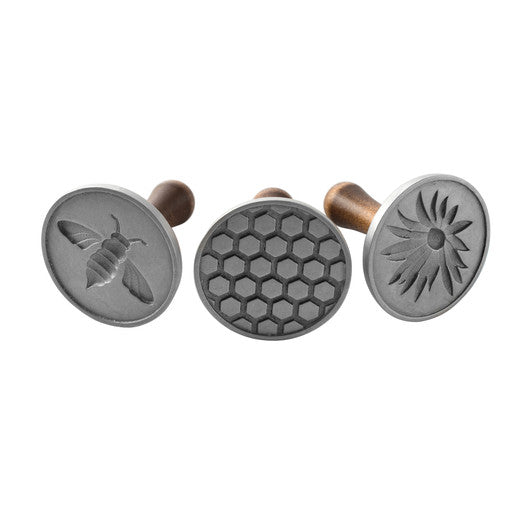 Nordic Ware USA Honey Bee Cookie Stamps, 7.6 x 7.6 x 8.6cm - Cast Aluminium with Wodden handle - Hospitality Connect