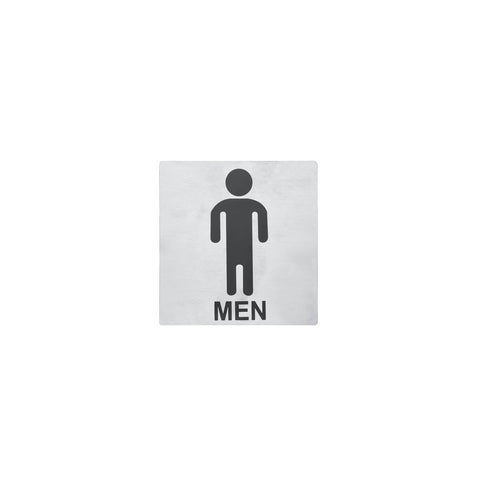 CHEF INOX WALL SIGN "MEN" 130x130mm S/S PACK OF 2 - Hospitality Connect