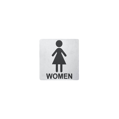 CHEF INOX WALL SIGN "WOMEN" 130x130mm S/S PACK OF 2 - Hospitality Connect
