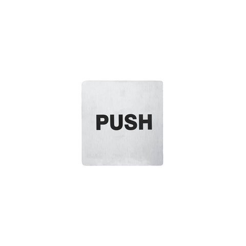 CHEF INOX WALL SIGN "PUSH" 110x110mm S/S PACK OF 2 - Hospitality Connect