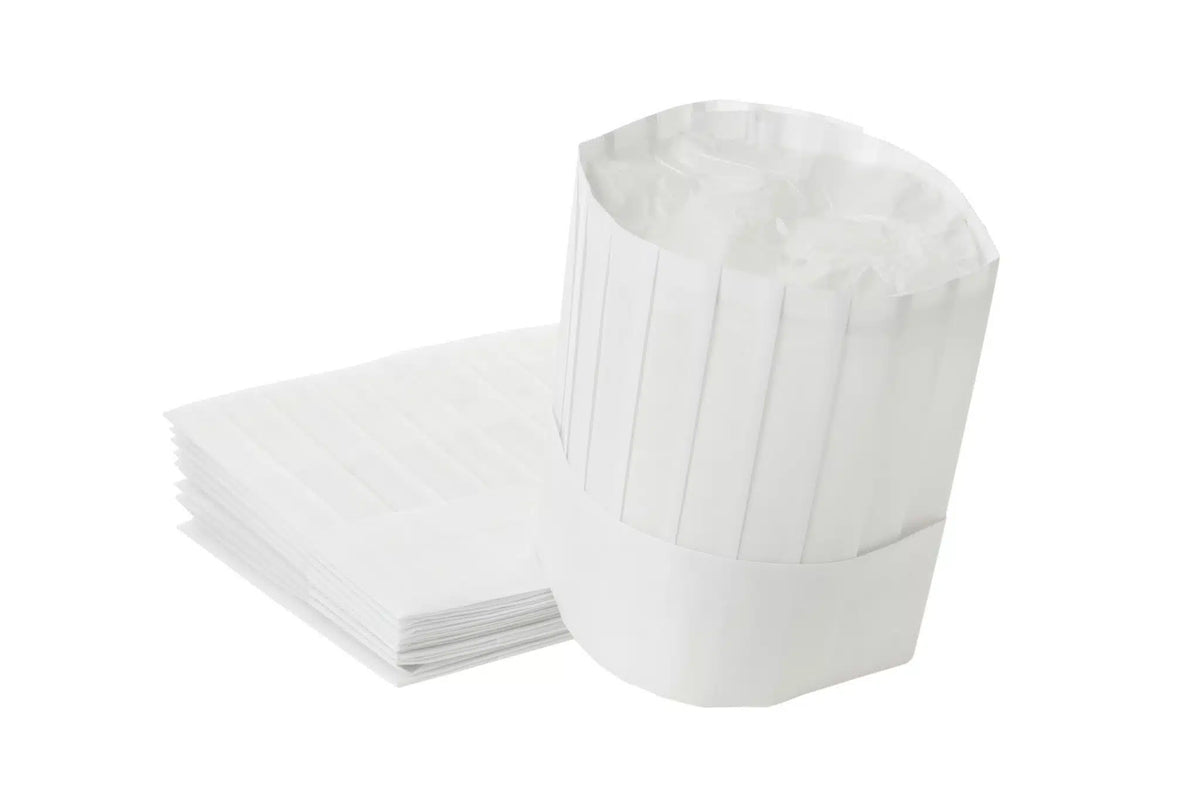 MEGA-CHEF ® DISPOSABLE CHEF HATS ADJUSTABLE WHITE (10 PACK)