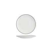 TABLEKRAFT CORE ROUND PLATE COUPE SHAPE-260mm WHI/GRY RIM Box of 4