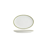 TABLEKRAFT CORE PLATTER-OVAL COUPE -230x165x22mm WHI/OGN RIM Box of 6
