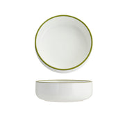 TABLEKRAFT CORE ROUND DEEP BOWL 130x45mm WHI/OGN RIM Box of 6