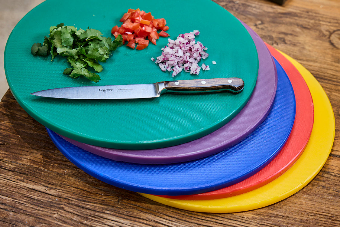 CHEF INOX ROUND CUTTING BOARD PE 350x13mm RED - Hospitality Connect