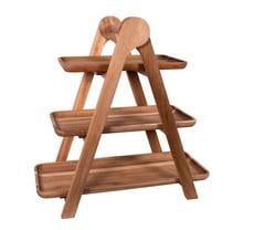 Peer Sorensen Three Tiered Serving Platform, 48 x 20 x 48cm Acacia - Hospitality Connect