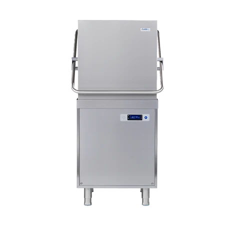 Classeq CP500 passthrough dishwasher with stainless steel exterior and control panel, designed for commercial dishwashing.