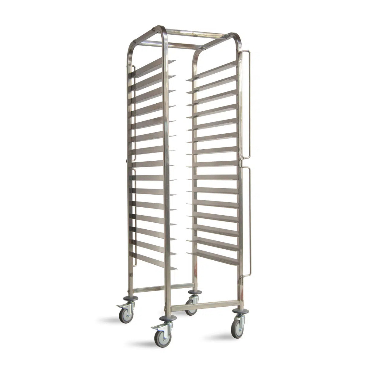 KH 15 TIER BAKERS TROLLEY. SUITS 600 x 400mm TRAYS S/STEEL