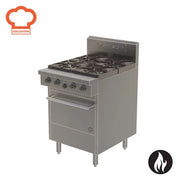 STANDARD FEATURES INCLUDE
 • Stainless steel front, sides & fire box
 • 20 mm thick mild steel griddle plate
 • Griddle on left side
 • Flame failure
 • Pilots 4 burners
 20” mm static electric oven - Hospitality Connect