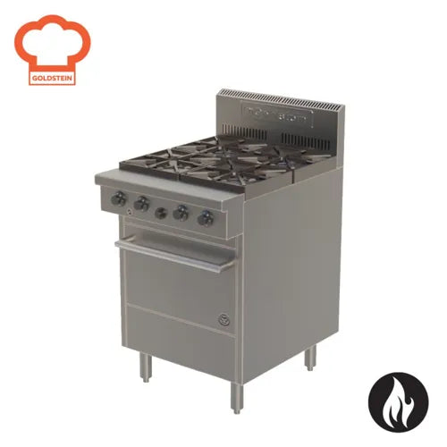 STANDARD FEATURES INCLUDE
 • Stainless steel front, sides & fire box
 • 20 mm thick mild steel griddle plate
 • Griddle on left side
 • Flame failure
 • Pilots 4 burners
 20” mm static electric oven - Hospitality Connect