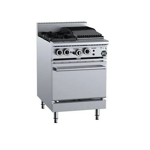 B&S Black Oven with 300mm Grill Plate & 300mm Char Broiler OV-GRP3-CBR3. - Hospitality Connect