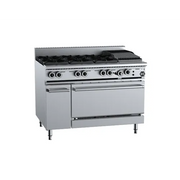 B&S Black Oven with Six Burners & 300mm Char Broiler OV-SB6-CBR3. - Hospitality Connect